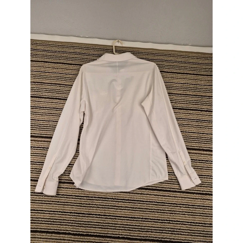 Lululemon Mens White Beige Pique Knit Long Sleeve Button Down Shirt Size M‎